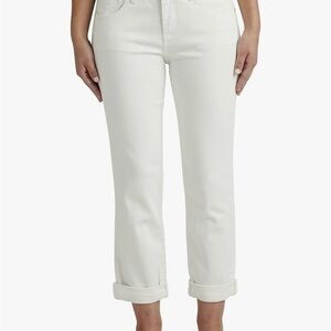 JAG Jeans Women's Carter Mid Rise Girlfriend Jeans, White size 8